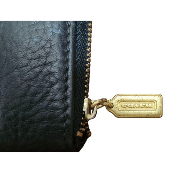 COACH VINTAGE SONOMA BLACK PEBBLE LEATHER ZIP AROUND COIN/CARD CASE WALLET - Picture 6 of 10